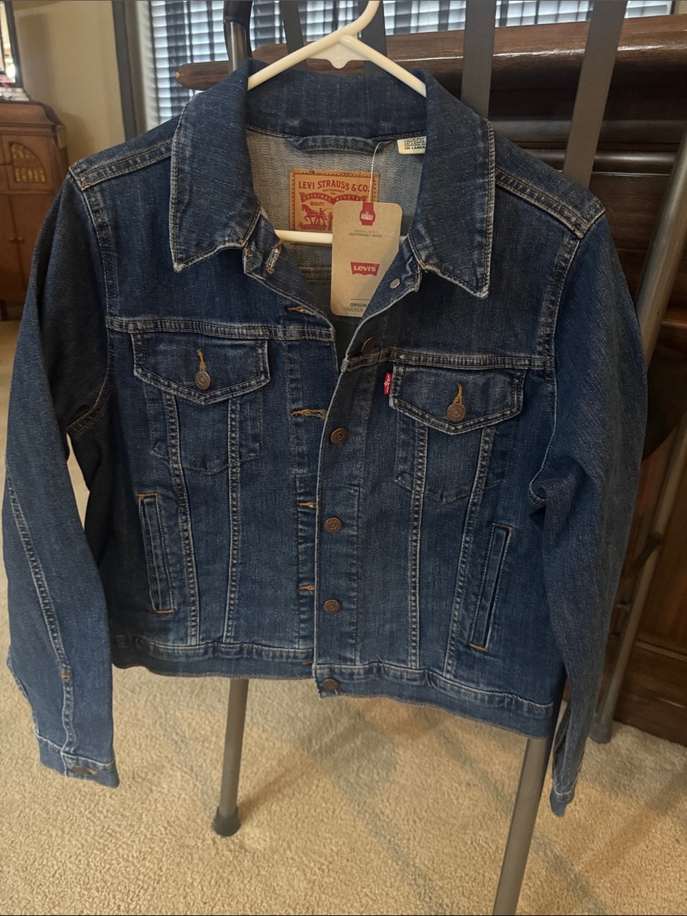 Levi's Dark Blue Denim Jacket with Button Front